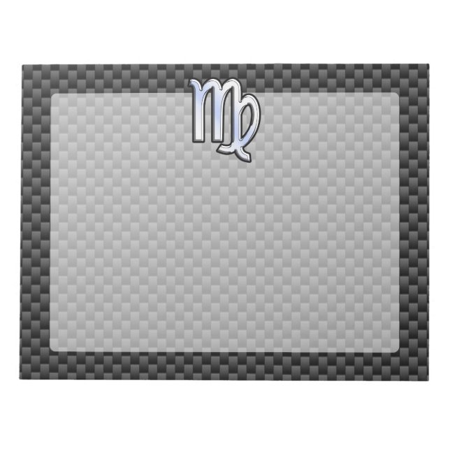 Våg Zodiac-tecken på kolkolfibern Stil Anteckningsblock (Framsida)