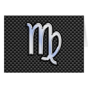 Våg Zodiac-tecken på kolkolfibern Stil Hälsningskort