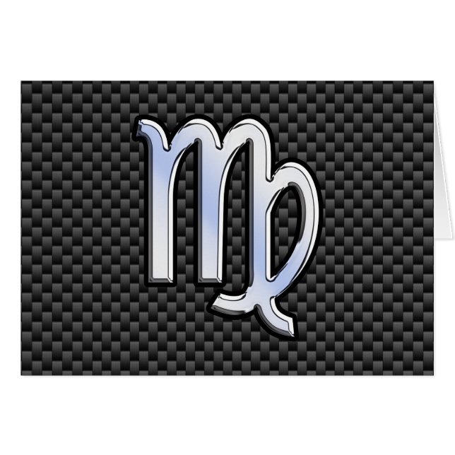 Våg Zodiac-tecken på kolkolfibern Stil Hälsningskort (Framsidan Horizontal)