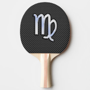 Våg Zodiac-tecken på kolkolfibern Stil Pingisracket