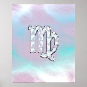 Våg Zodiac-tecken på Pastels Mor i Pearl Poster