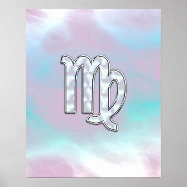 Våg Zodiac-tecken på Pastels Mor i Pearl Poster (Framsidan)