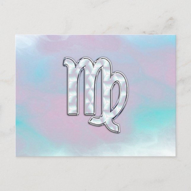 Våg Zodiac-tecken på Pastels Mor i Pearl Stil Vykort (Framsida)