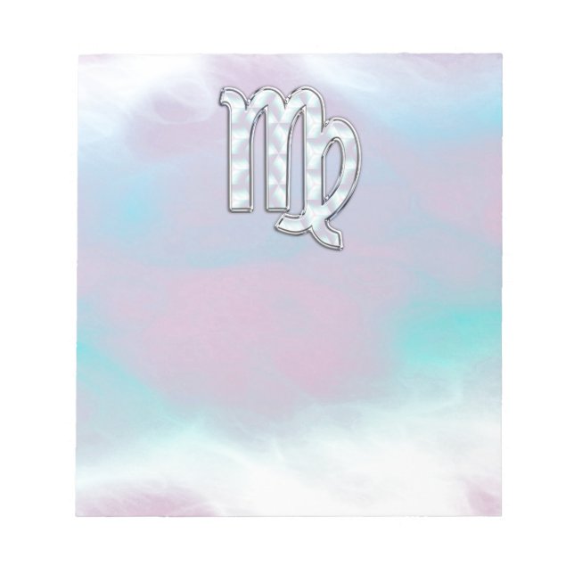 Våg Zodiac-tecken på Pastels Nacre Stil-utskrift Anteckningsblock (Framsida)