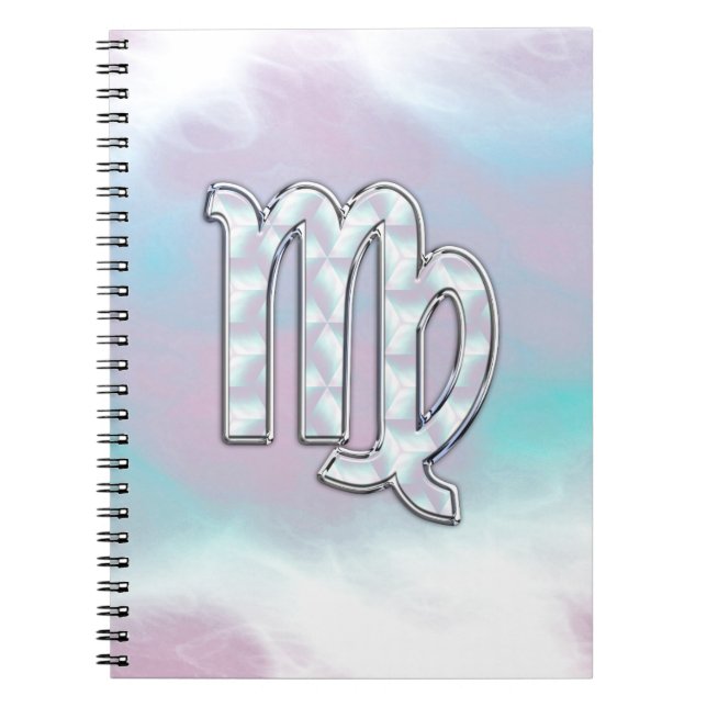 Våg Zodiac-tecken på Pastels Nacre Stil-utskrift Anteckningsbok (Framsidan)