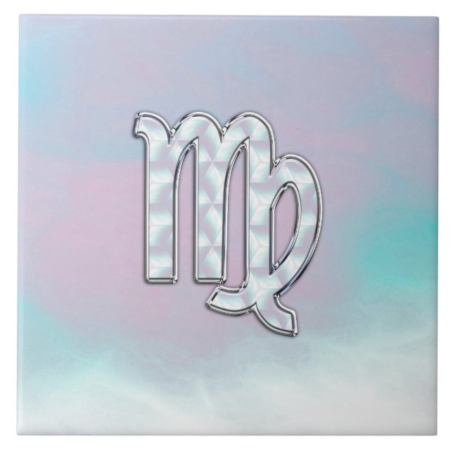 Våg Zodiac-tecken på Pastels Nacre Stil-utskrift Kakelplatta (Framsidan)