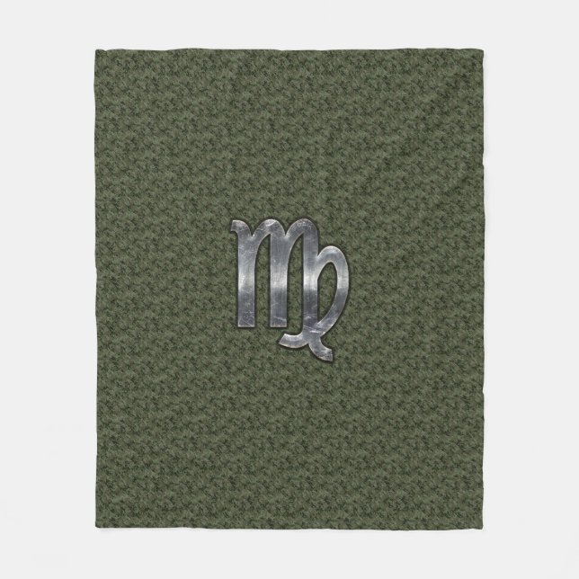 Våg Zodiac-tecken på Woodland Digital Camo Fleecefilt (Framsidan)
