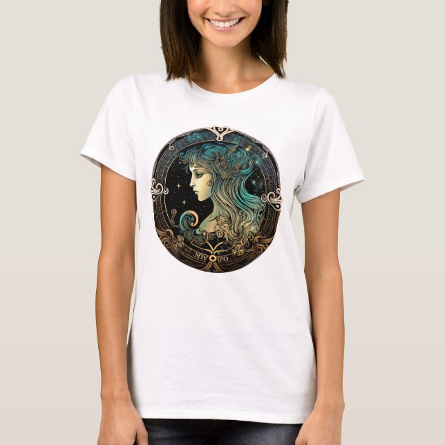 Våg Zodiac Woman T Shirt (Framsida)