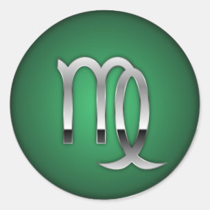 Våg - Zodiaksymbol Runt Klistermärke