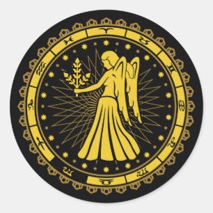 Våg - Zodiaktecken - Symbol - Horoscope Runt Klistermärke