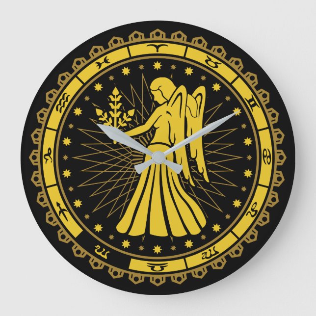 Våg - Zodiaktecken - Symbol - Horoscope Stor Klocka (Framsida)