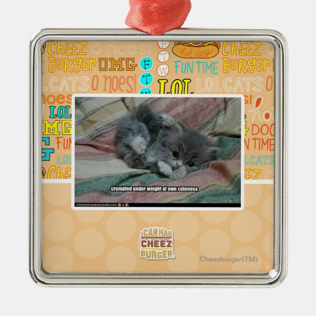 Väga av egen cuteness julgransprydnad metall (Framsidan)