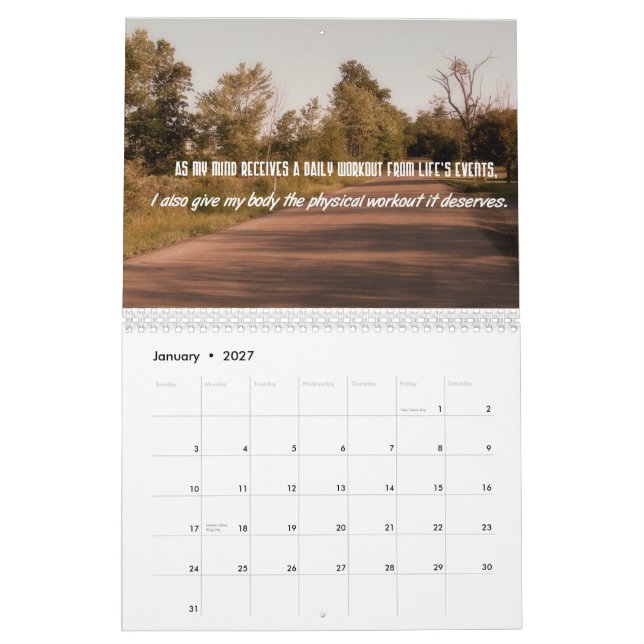 Väga den Motivational citationsteckenkalendern för Kalender (Jan 2027)