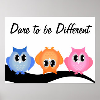 Våga vara annorlunda Poster av Neon Hoot Uggla