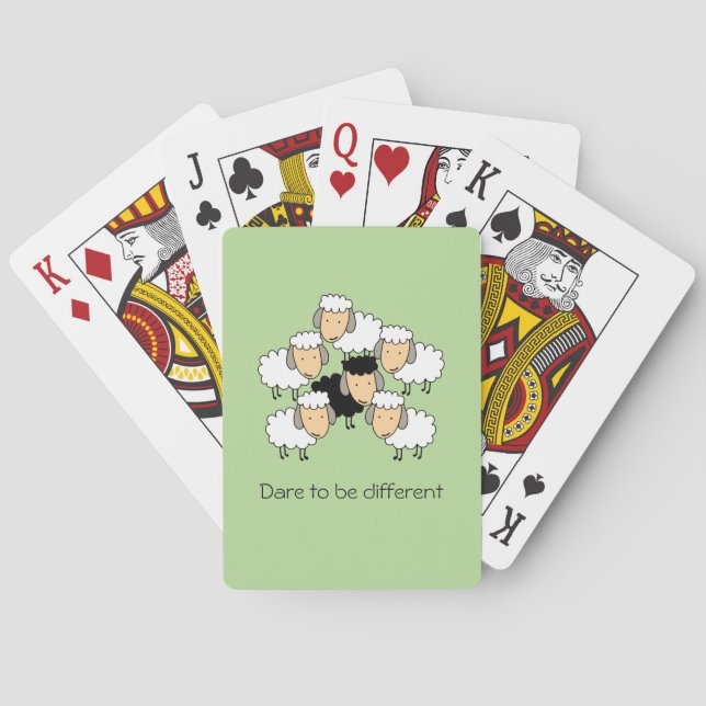 Våga Vara Annorlunda Svart Får Casinokort (Baksidan)