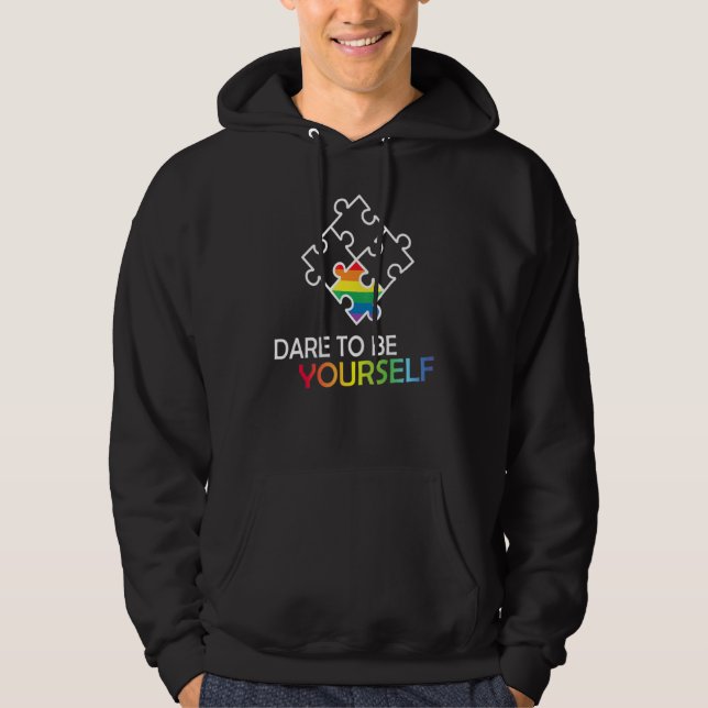 Våga Vara Dig Själv Pussel Hoodie (Framsida)