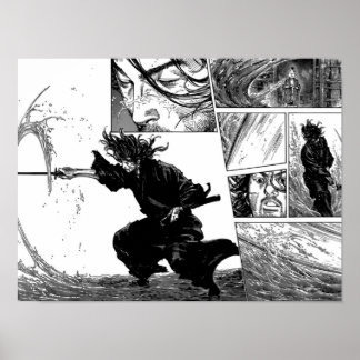 Vagabond Manga Panel Poster