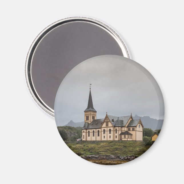 Vågan kyrka Lofoten Magnet (Front/Back)