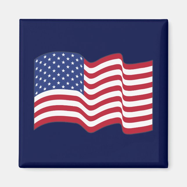 Vågande amerikansk flaggmagnet present magnet (Framsidan)
