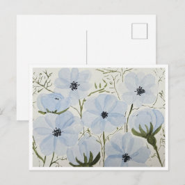 Vågande blå blommor vykort
