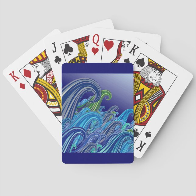 Vågar av blått casinokort (Baksidan)