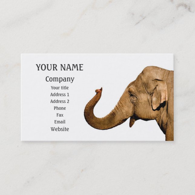Vågar av elefant visitkort (Framsida)
