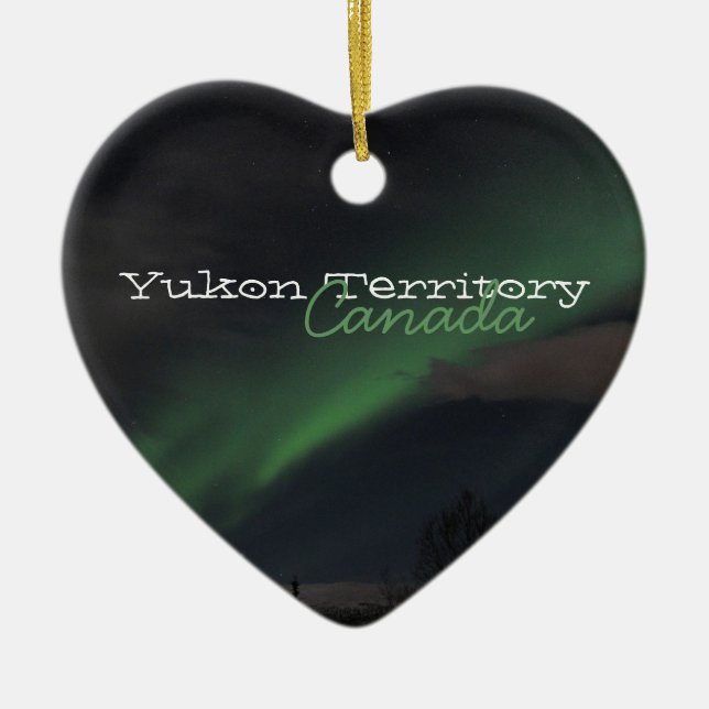 Vågar av klartecken; Yukon territoriumsouvenir Julgransprydnad Keramik (Framsidan)