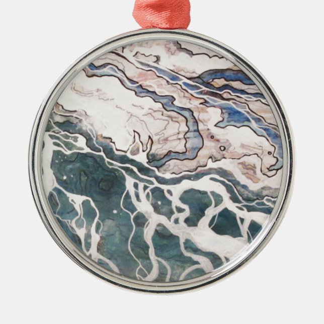 Vågar av Lake Erie Julgransprydnad Metall (Framsidan)