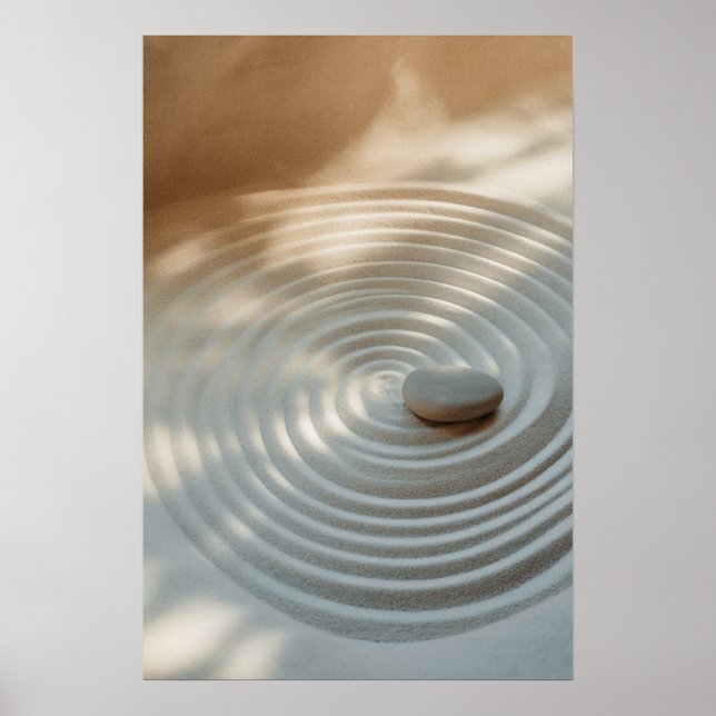 Vågar av serenity - Poster av minimalistiskt Sand  (Framsidan)