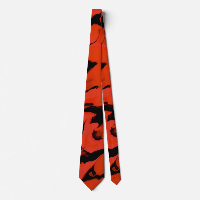 Vågar av Svart och Red Sumo Design Necktie Slips (Framsida)