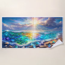 Vågar av Tranquilitet Crystal Ocean Sunset Towel