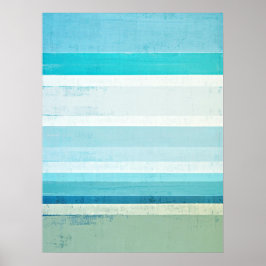 "Vågar Blue och Beige Abstrakt Art Poster