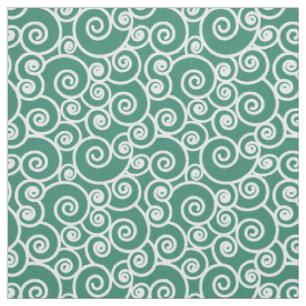Vågar, Curls och Spiral Mönster på Verdant Grönt Tyg