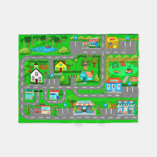 Vägar för bilar fleecefilt