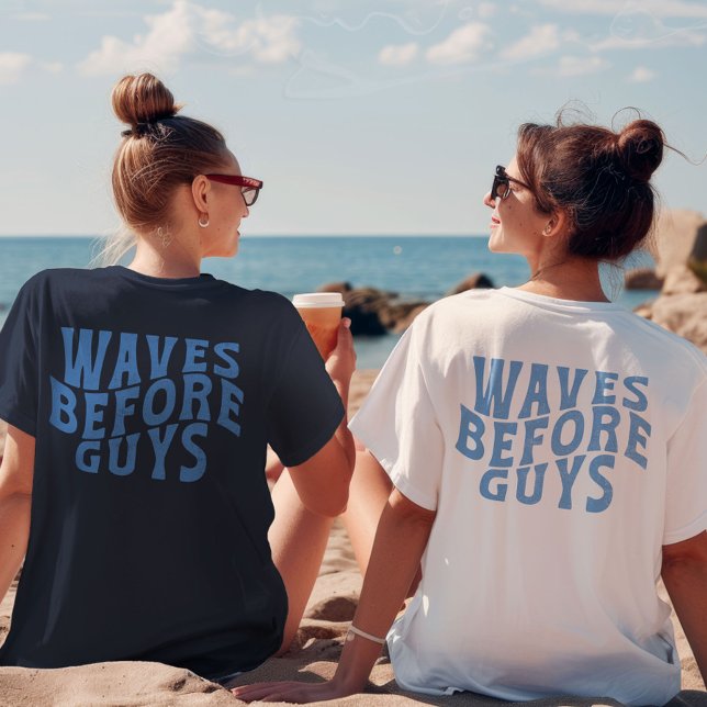 Vågar före killar Sommar Girls Beach Vacation T Shirt (Waves Before Guys Summer Girls Beach Vacation T-Shirt)