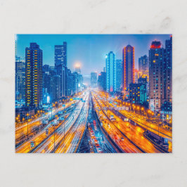 Vägar genom Big City Skyline Helg Vykort
