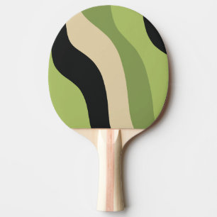 vågar, grönt, svart och beige kurvor färglöst pingisracket