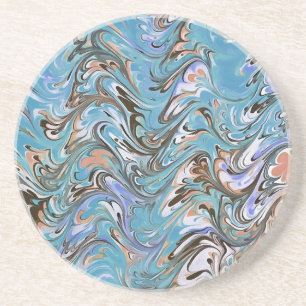 Vågar i Blue Acrylic Pour Abstrakt Art Underlägg