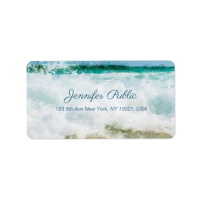 Vågar i Chicen Adress i handskriven text i olja Adressetikett (Framsidan)