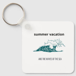 "Vågar i Hand-Drawn Sea Stil" Nyckelring