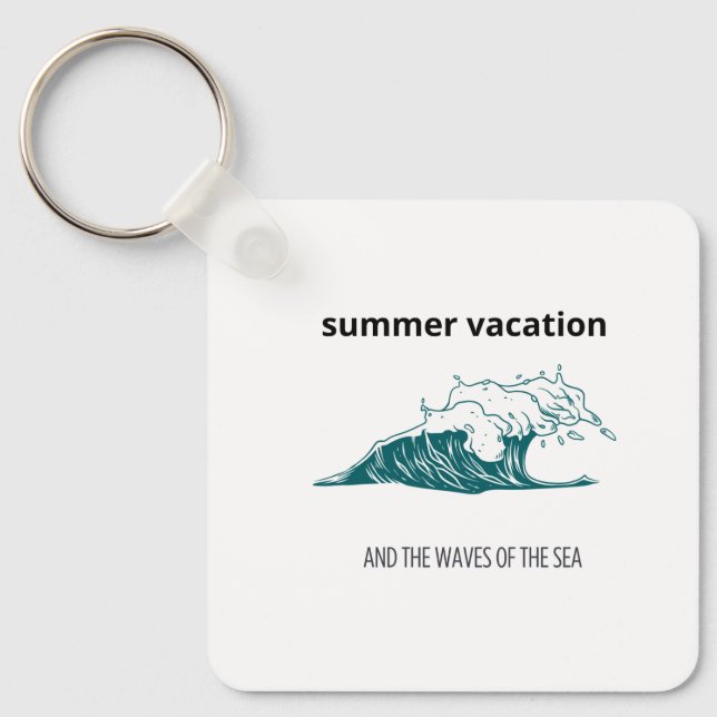 "Vågar i Hand-Drawn Sea Stil" Nyckelring (Framsida)