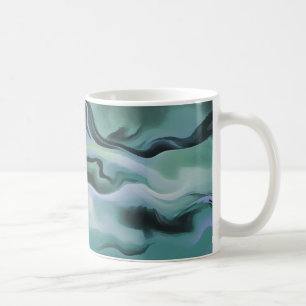 Vågar i harmoni Abstrakt av akryl Pour Art Kaffemugg
