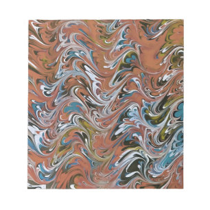 Vågar i Red and Blue Acrylic Pour Abstrakt Art Anteckningsblock