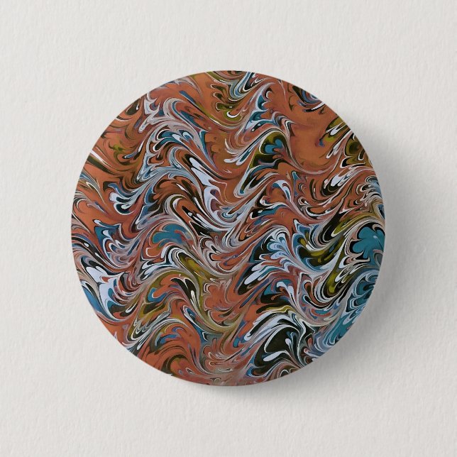 Vågar i Red and Blue Acrylic Pour Abstrakt Art Knapp (Framsida)