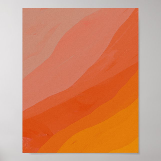 Vågar i Struktur - Orange palett Poster (Framsidan)