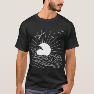 Vågar konst av sol och havsyta t shirt