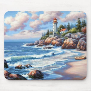 Vågar kraschar på Shore Fine Art Musmatta