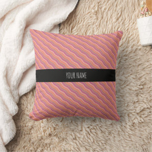 Vågar Lodrät Peach Gult Blue Minimal Mönster Kudde