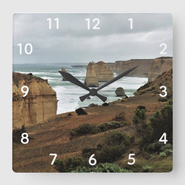 Vågar mot tiden - Underbar havsväg Fyrkantig Klocka (Framsida)