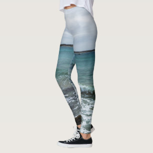Vågar och fiskebåtar i havet, leggings